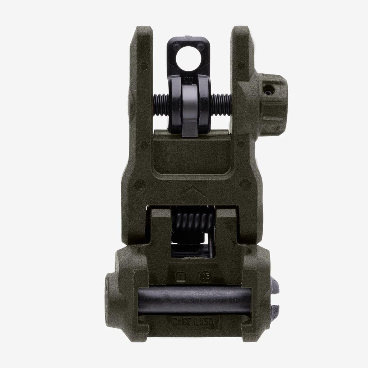 Magpul MBUS 3 Sight Rear for AR-15/M4, in ODG, deployed, rear view