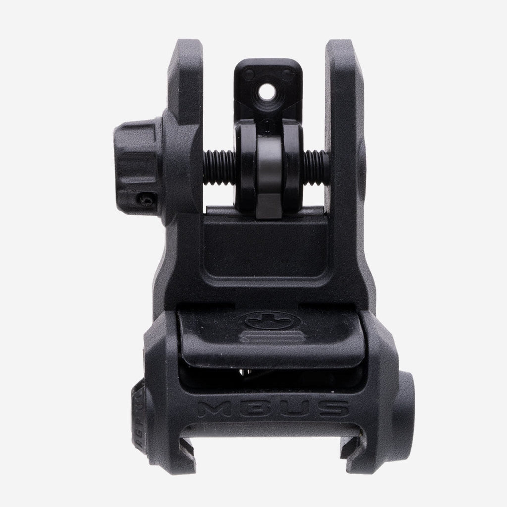 Magpul MBUS 3 Sight Rear for AR-15/M4, in black, deployed, front view
