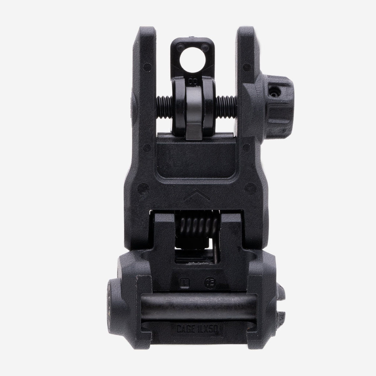 Magpul MBUS 3 Sight Rear for AR-15/M4, in black, deployed, rear view