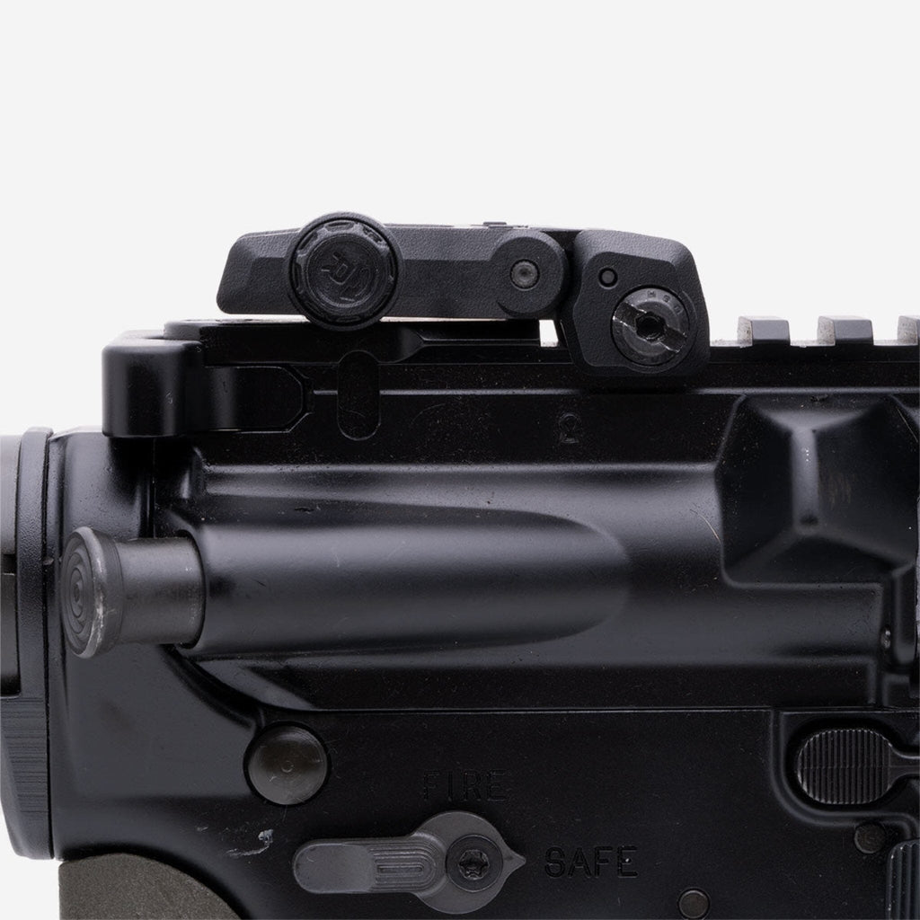 Magpul MBUS 3 Sight Rear for AR-15/M4, folded down on an AR-15 upper receiver