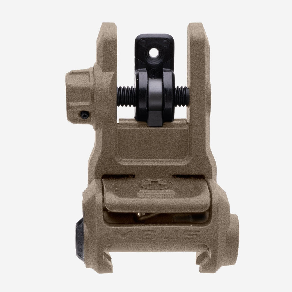 Magpul MBUS 3 Sight Rear for AR-15/M4, in Flat Dark Earth, deployed, front view