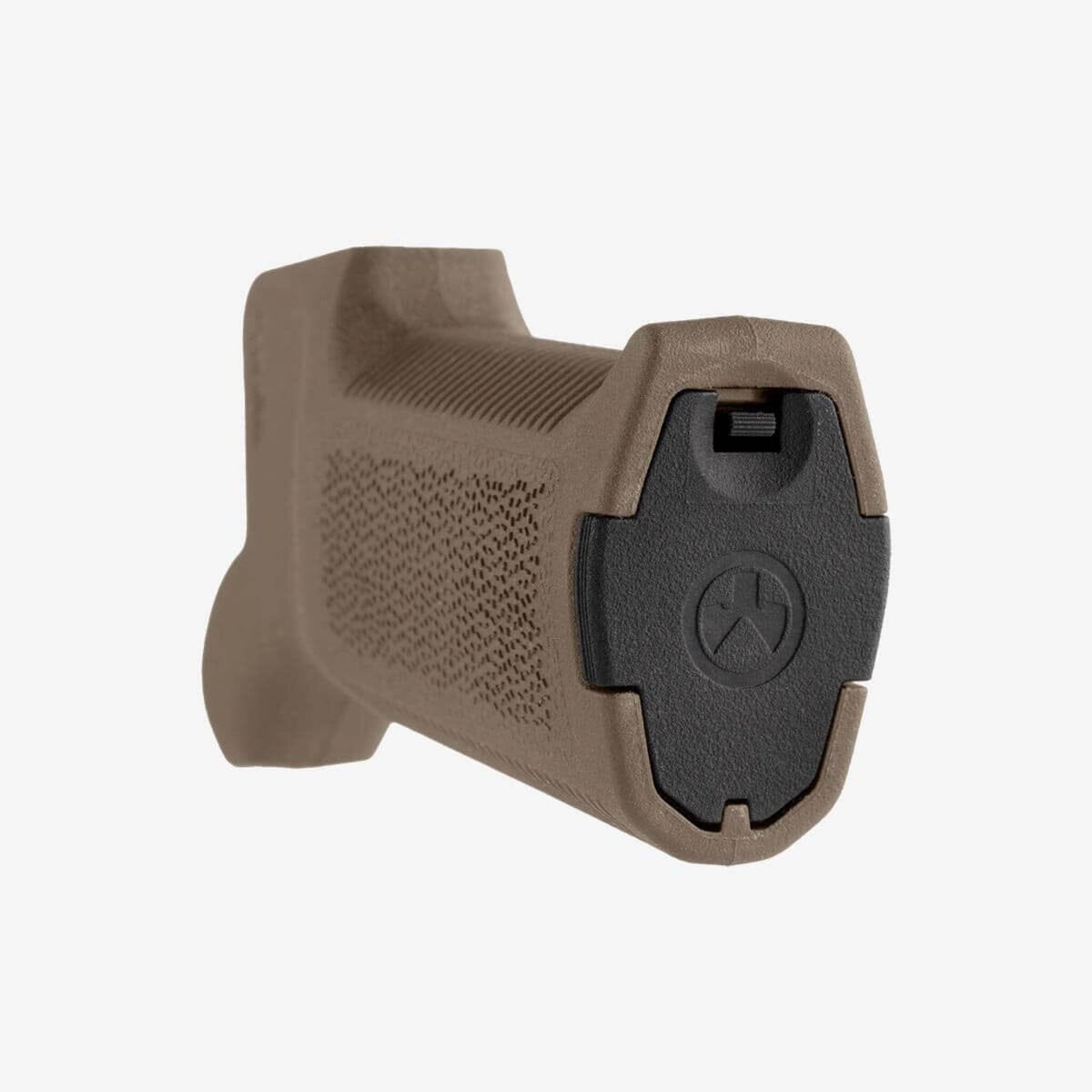 Magpul MOE-K2 XL Pistol Grip for AR-15/M4, in Flat Dark Earth, base view showing the storage core