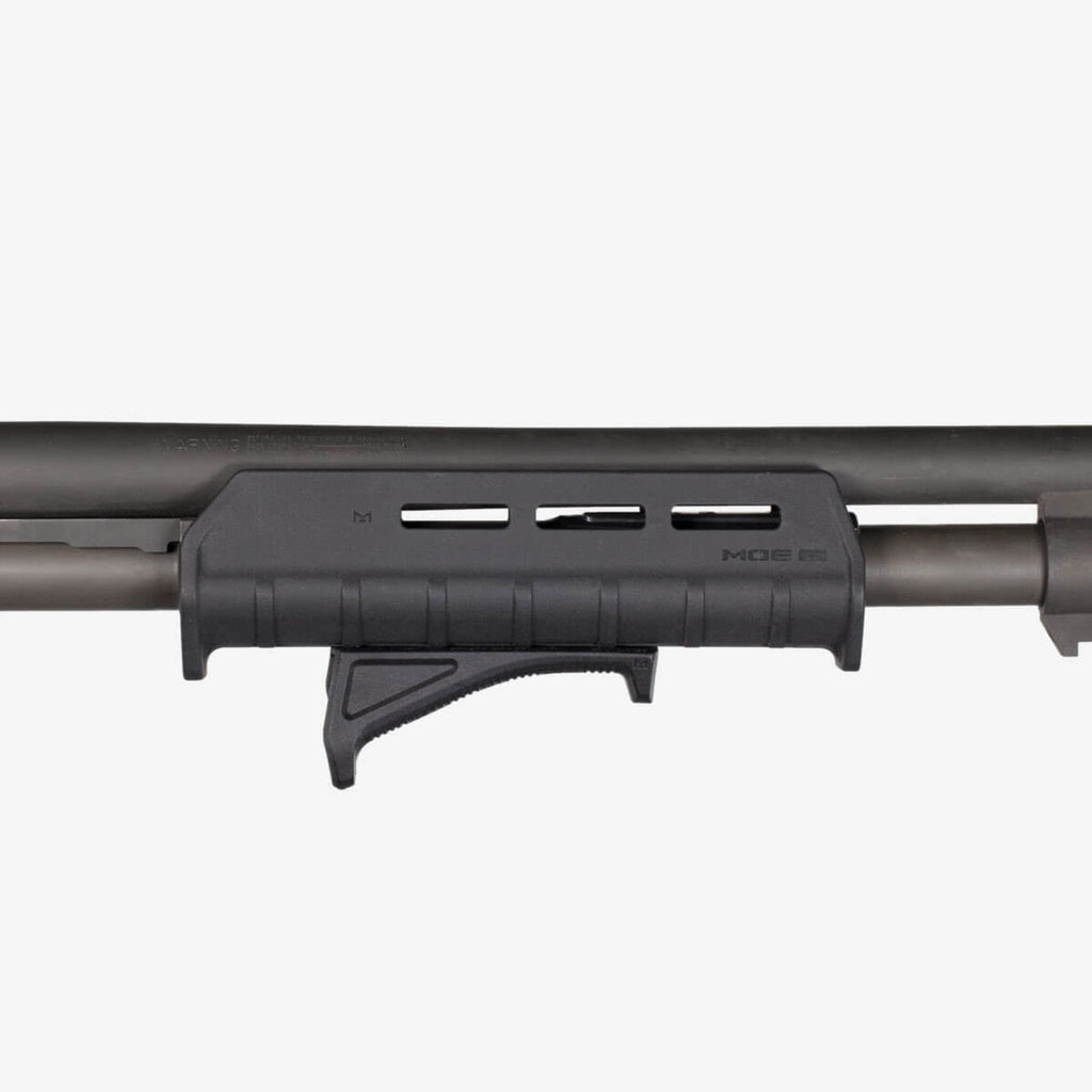 Magpul MOE M-LOK Forend for Mossberg 590 & 590A1, fitted to a Mossberg shotgun, side view