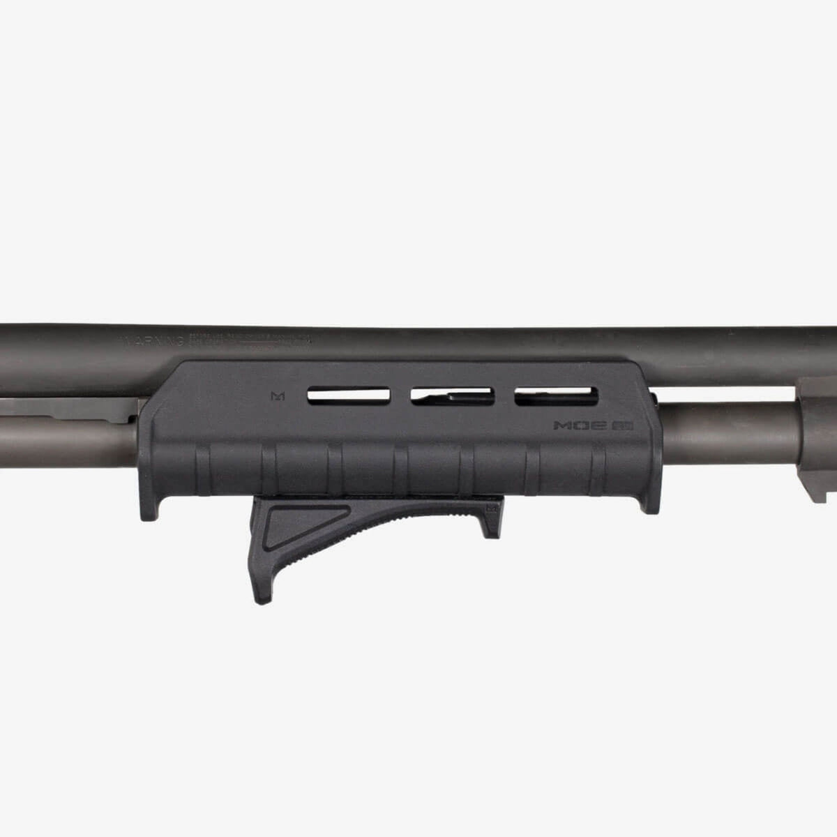 Magpul MOE M-LOK Forend for Mossberg 590 & 590A1, fitted to a Mossberg shotgun, side view
