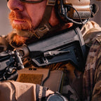 Magpul MOE SL-M Carbine Stock Mil-Spec for AR-15/M4, in use by a shooter in the field