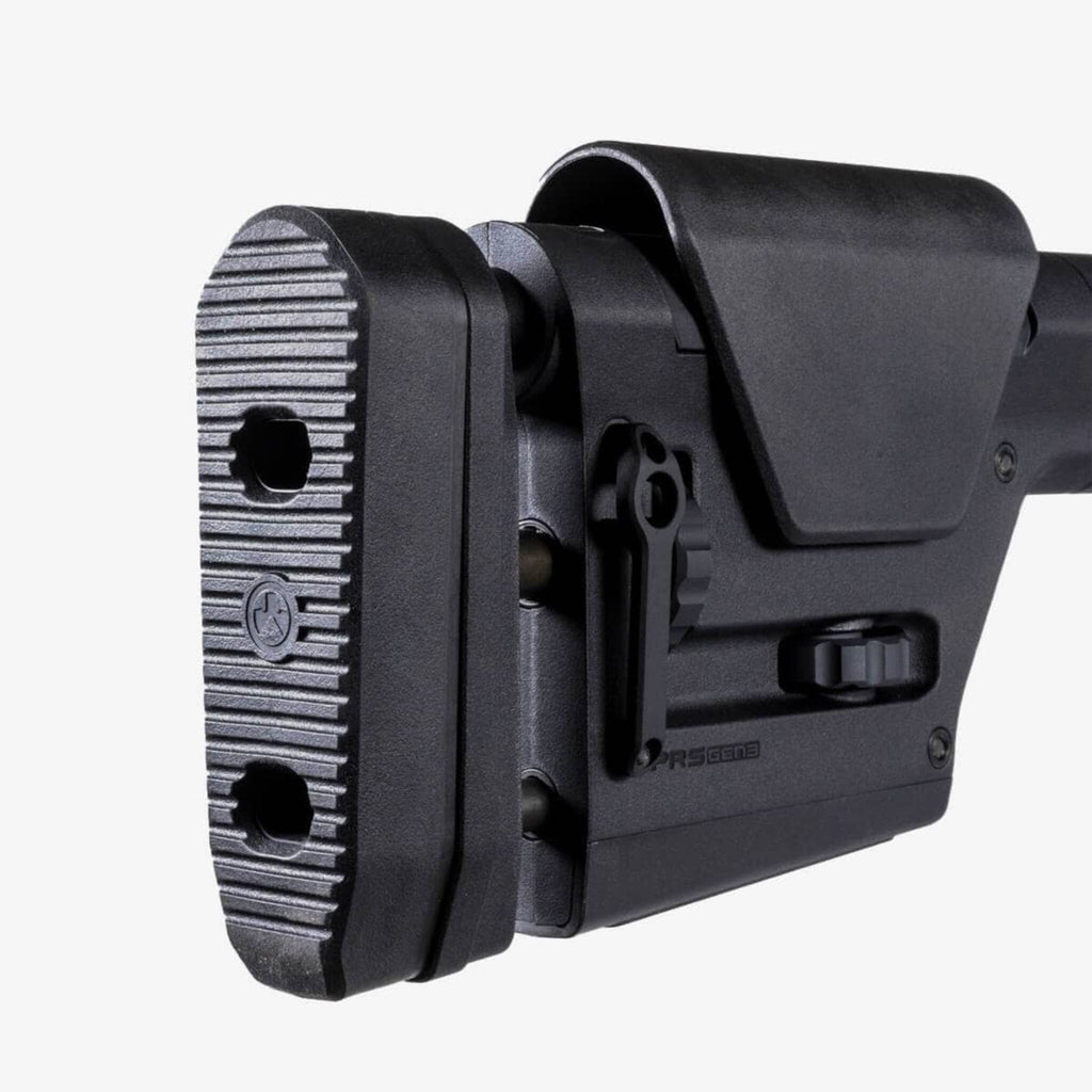 Magpul PRS GEN3 Precision-Adjustable Stock for AR-15 & AR-10, rear three-quarter view showing the butt pad