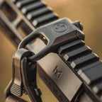 Magpul RSA Rail Sling Attachment, fitted to a rail with a sling loop, close-up