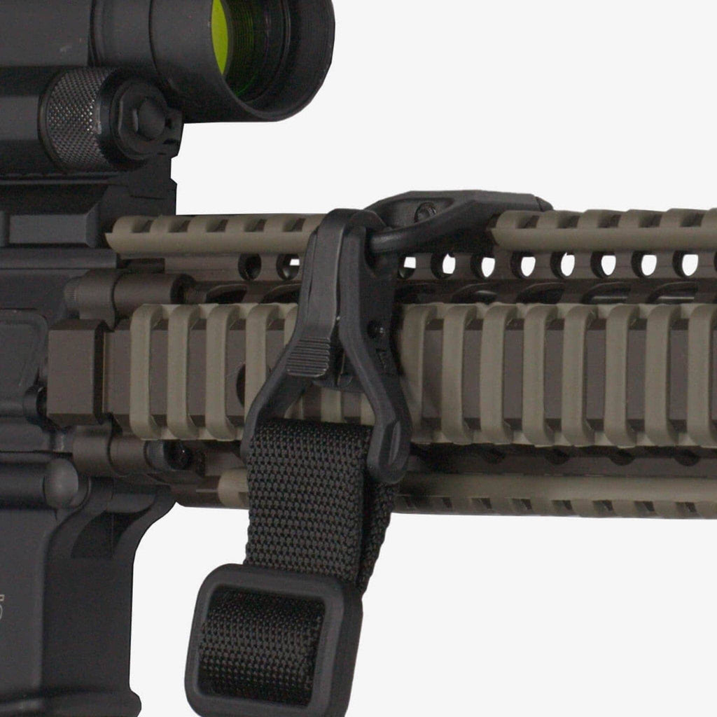 Magpul RSA Rail Sling Attachment, fitted to a quad rail with a sling