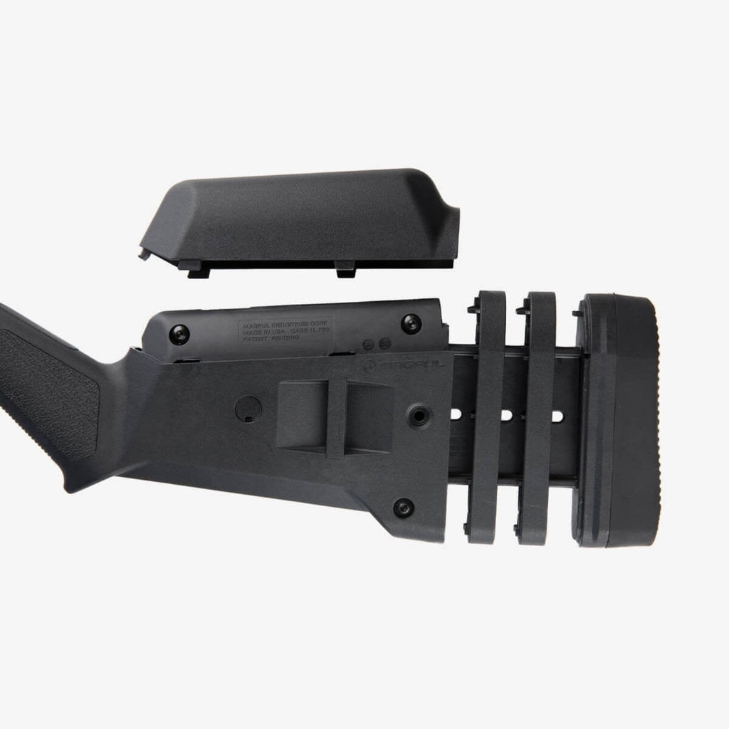 Magpul SGA Stock for Remington 870 12 Gauge Shotguns, with the cheek riser and spacers shown