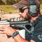 Magpul UBR GEN2 Collapsible Stock in use by a shooter at the range