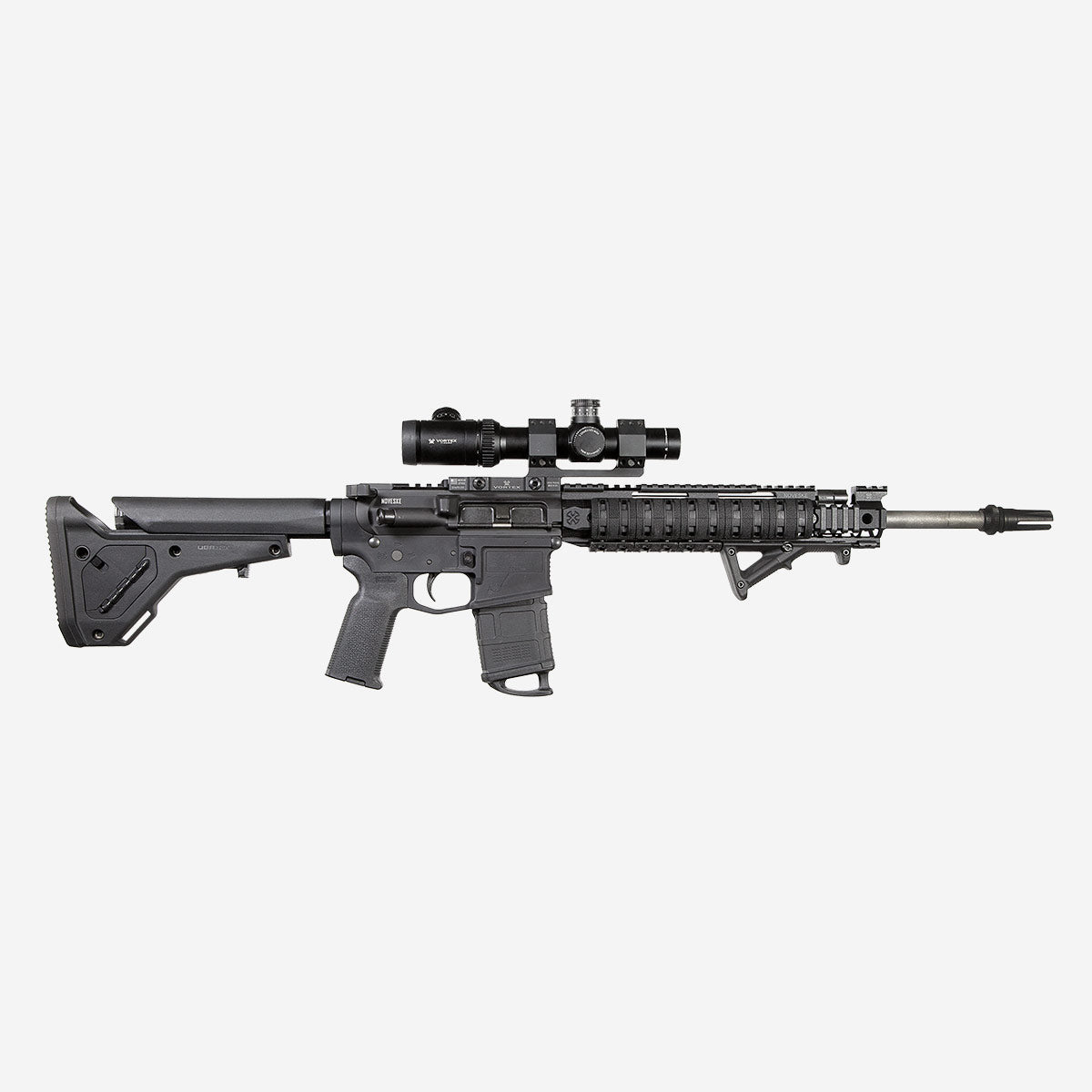 Magpul UBR GEN2 Collapsible Stock shown on a complete AR-15 with an optic