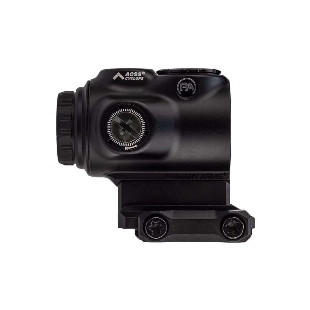 Primary Arms GLx 1X MicroPrism scope on its modular Trijicon Mini-ACOG pattern mount