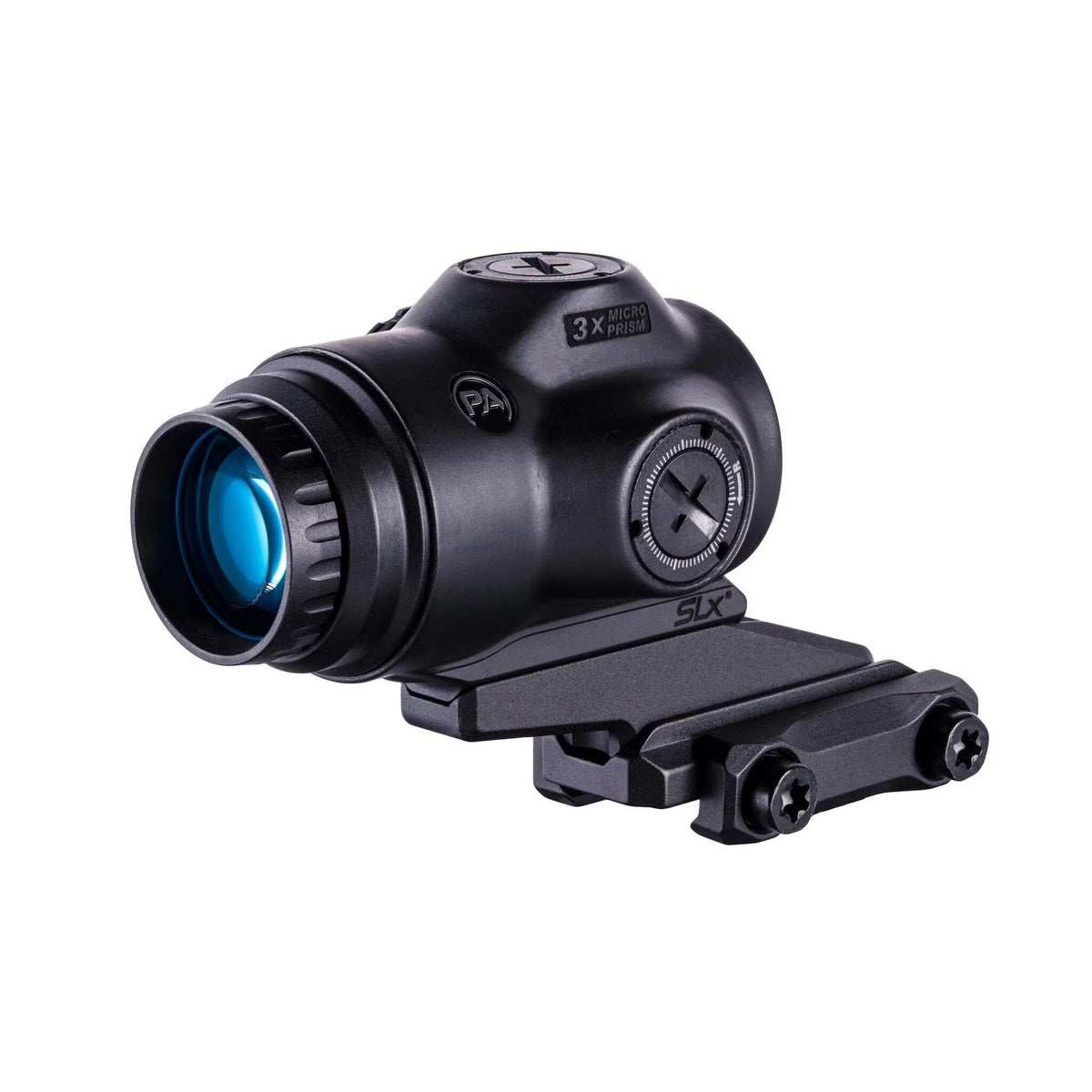 Primary Arms SLx 3X MicroPrism showing the ACSS Raptor pattern etched into the prism glass