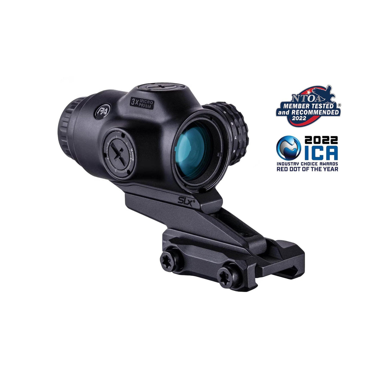 Primary Arms SLx 3X MicroPrism with the green illuminated ACSS Raptor 5.56/.308 Yard reticle