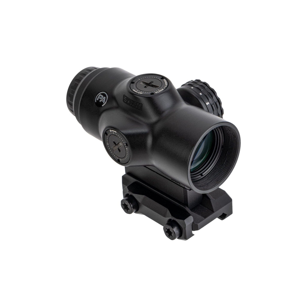 Primary Arms SLx 5X MicroPrism scope with the red illuminated ACSS Aurora MIL reticle
