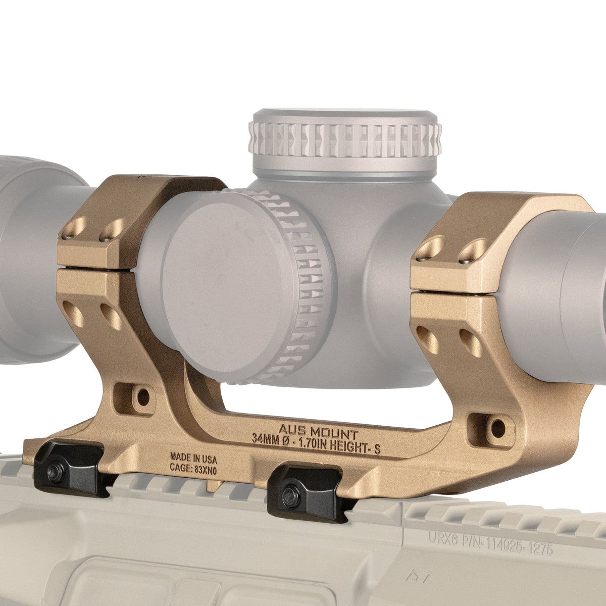 Reptilia AUS one-piece 34mm scope mount, 1.70 in. bore height, in FDE Anodized