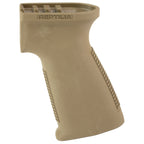 Reptilia CQG-AK pistol grip in FDE Peanut Butter, angled view, 100-138