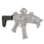 Reptilia LINK stock adapter for CZ Scorpion EVO, fitted to a CZ Scorpion EVO with a folding stock
