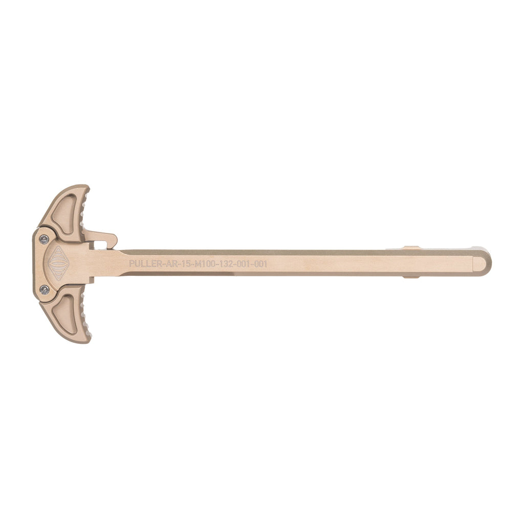 Reptilia PULLER charging handle for AR-15, in FDE, top view