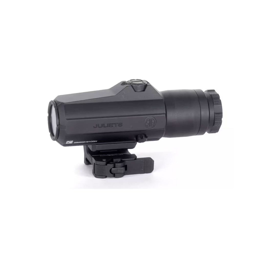 SIG Sauer JULIET6 6x magnifier in a matte black finish, 5.4 in long and 14.7 oz