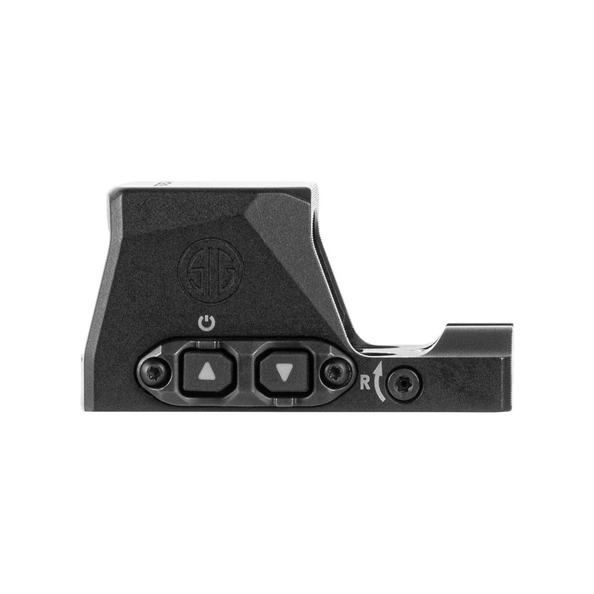 SIG Sauer ROMEO-X Pro 6 MOA green dot sight in black over its 1x24 aspherical viewing window