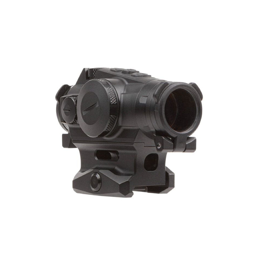 ROMEO4T-PRO 1x20 red dot sight in black, showing the control buttons and battery compartment