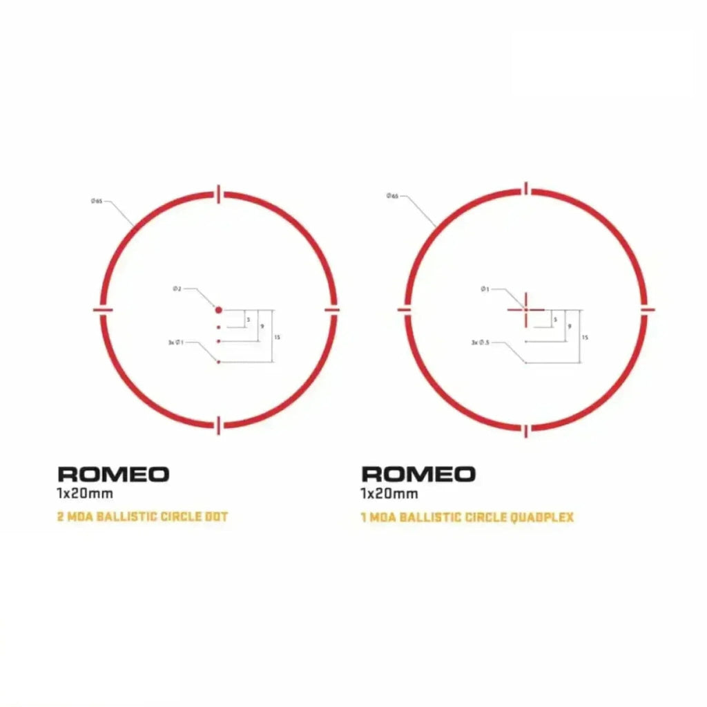 SIG Sauer ROMEO4T red dot sight in a 7075 aluminium housing sealed to IPX-7 and IPX-8