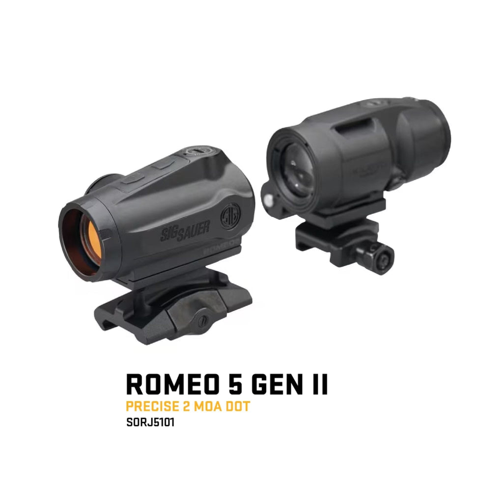 SIG Sauer ROMEO5 Gen II red dot sight supplied with the JULIET3-Micro magnifier as a matched pair