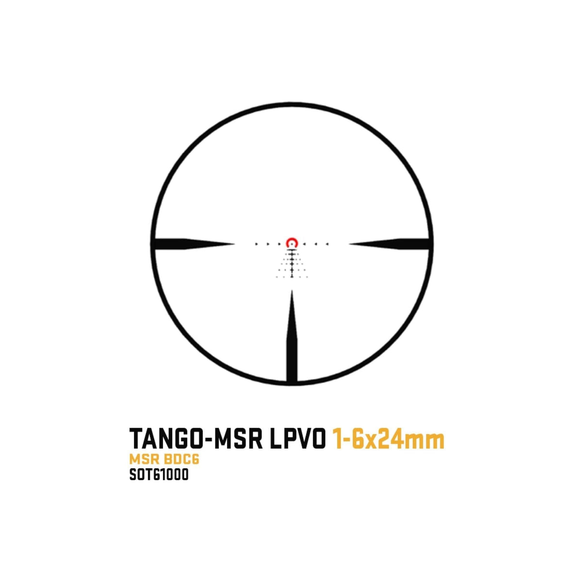 SIG Sauer TANGO-MSR 1-6x24 black LPVO, part SOT61000, supplied with an ALPHA-MSR cantilever mount