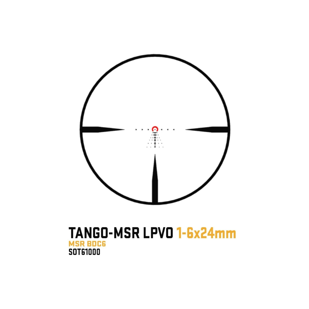 SIG Sauer TANGO-MSR 1-6x24 coyote tan scope on its included ALPHA-MSR cantilever mount