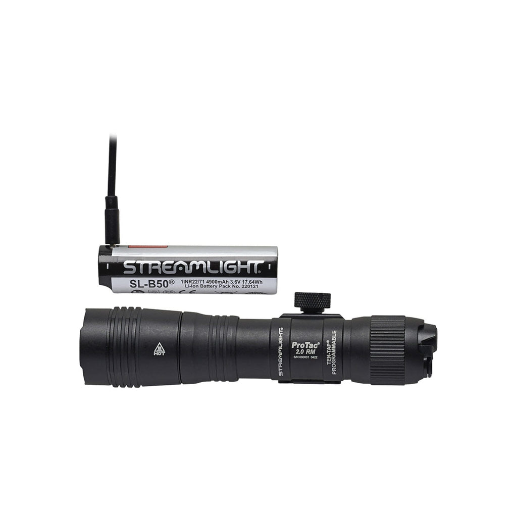 Streamlight ProTac 2.0 Rail Mount on its 250 lumen low setting, which runs for 11 hours
