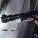Streamlight TL-Racker throwing its 20,000 candela beam into a darkened doorway