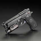 Streamlight TLR-1 HL in black fitted to the accessory rail of a Beretta handgun