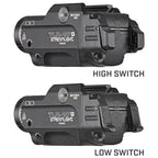 Streamlight TLR-10 G rear switch detail, with safe-off and a user-enabled strobe