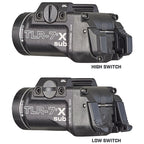 Streamlight TLR-7 X sub giving 550 lumens from the single CR123A lithium cell supplied