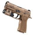 Streamlight TLR-7 X USB weapon light in Flat Dark Earth with its rail clamp system