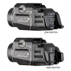 Streamlight TLR-7 X USB in black shown from two opposing sides in a single frame