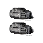 Streamlight TLR-7 X showing the interchangeable high and low rear paddle switches