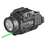 Streamlight TLR-8 HL-X G sub weapon light with green laser shown from a three-quarter view