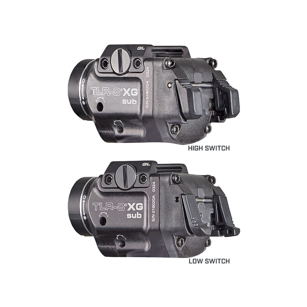 Streamlight TLR-8 X G sub running on a CR123A cell or an SL-B9 USB-C rechargeable pack