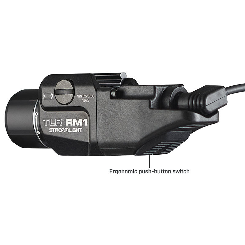 Streamlight TLR RM 1 System in black with the remote pressure switch supplied in the box