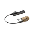 SureFire DS-SR07 dual switch in tan, combining the DS00 switching tailcap with a remote tape pad