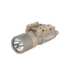 SureFire X300T-B Turbo weapon light in tan, rated 650 lumens and 66,000 candela for long throw