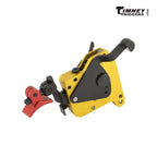 Timney Calvin Elite Custom Trigger 520CE-A - Remington 700/40X - 8 oz-2.5 lb, side profile with the red safety parts