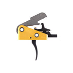 Timney Competition Trigger 668S - AR-15 Single-Stage 4 lb - Small Pin, side profile of the gold housing