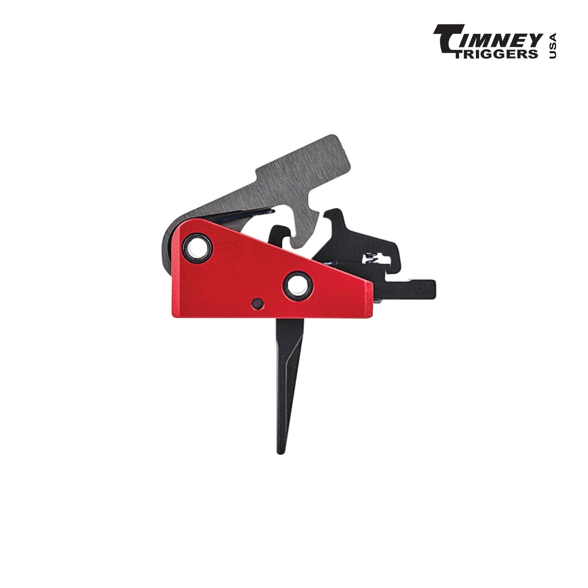 Timney Targa Two-Stage Short Trigger 662S-ST - AR-15 - Straight Shoe, side profile with the red housing
