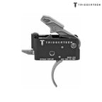TriggerTech Adaptable Primary Two-Stage Trigger - AR-15 - 2.5-5 lb - Silver, side profile with the TriggerTech logo