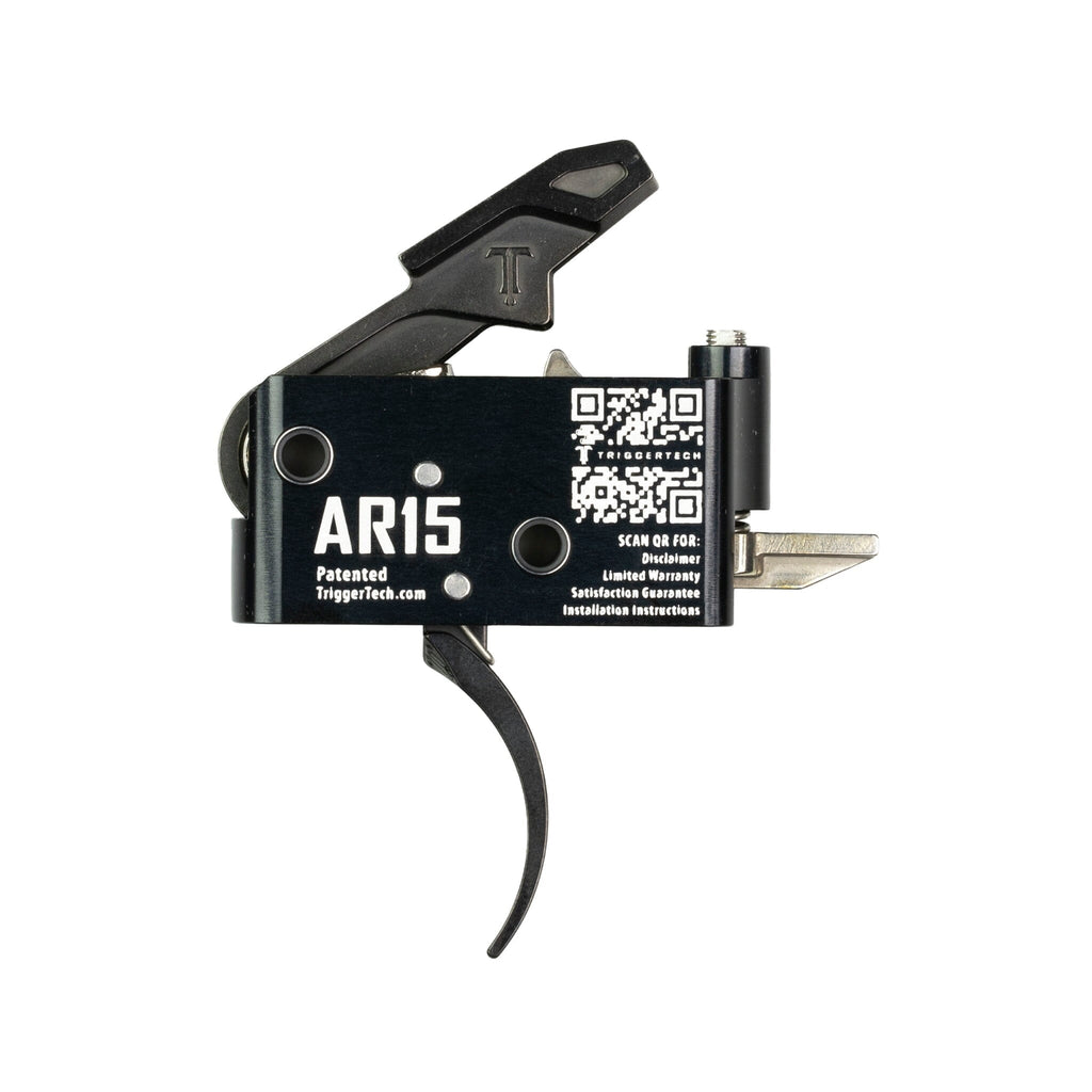 TriggerTech Adaptable Pro Single-Stage Trigger - AR-15 - Curved 2.5-5 lb - Black, side profile showing the housing markings