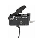 TriggerTech Adaptable Two-Stage Trigger - AR-15 - Flat 2.5-5 lb - PVD Black, side profile showing the housing markings