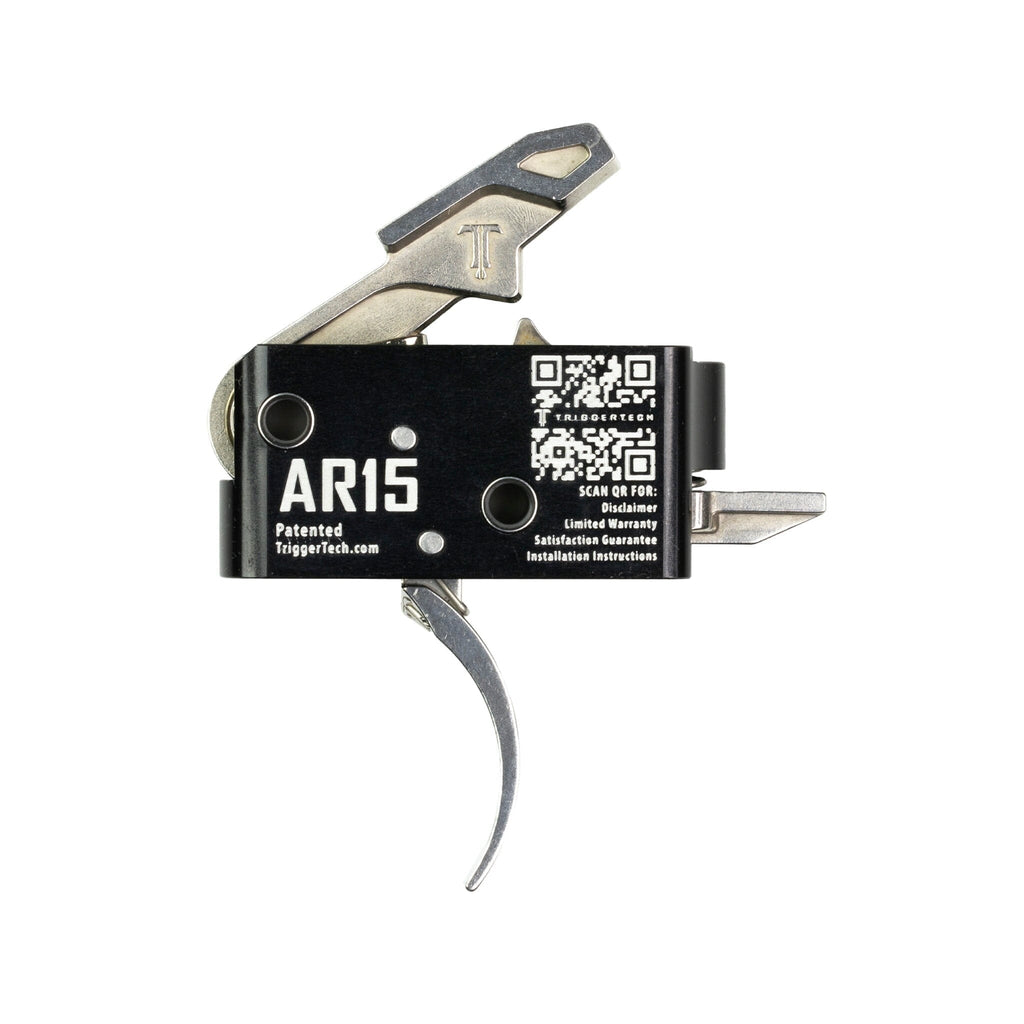 TriggerTech Competitive Pro Single-Stage Trigger - AR-15 - Curved 3 lb - Stainless, side profile showing the housing markings